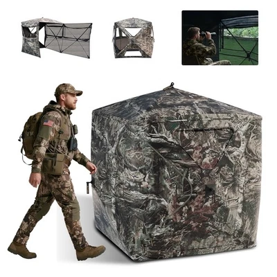 FLISSA Hunting Blind 270° See-Through Fully Opening Door Ground Tents 2-3 Person - Image 1 of 4