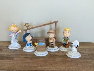 Hallmark Peanuts Gallery Nativity Collection 7 Pc Set 2012 Christmas No Box EUC - Imagen 1 de 14