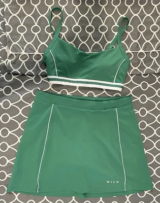 WILO The LABEL para mujer talla Juego de sujetador Skort de 2 piezas Lrg en verde Foto 1 de 4