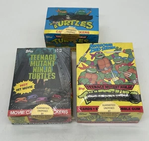 Menge 3 Topps Teenage Mutant Ninja Turtles volle Boxen Sammelkarten & Sticker - Bild 1 von 24