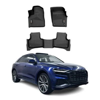 OMAC Premium Floor Mats for Audi Q7 Q8 SQ7 SQ8 2017-2025 Front Heavy Duty Black - Image 1 of 4