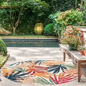 Origin Coastal Floral Indoor/Outdoor Area Rug. FOvI0W07g0O8DdHfTSdUYQsTD8mU7mBs - Picture 1 of 5