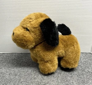 Cuddle Wit Dog 10" Plush Puppy Brown Black Plaid Collar Vintage Stuffed Animal - Picture 1 of 5