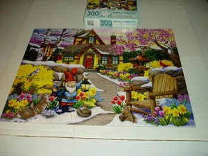 Nancy Wernersbach 300 Pc Bits and Pieces Puzzle Winter Garden Friends Complete - Foto 1 di 1