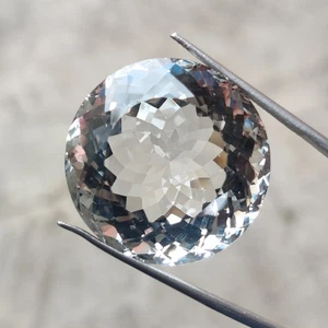 Piedra de cristal blanco corte redondo 27 mm, piedra curativa, 71 quilates. - Imagen 1 de 9