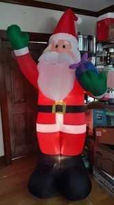 8’GIANT-SIZED LIGHTED SANTA CHRISTMAS AIRBLOWN MERRY XMAS Home Accents Holiday - Picture 1 of 13