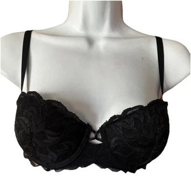 Sujetador VICTORIA’S SECRET Vintage Negro Push Up Encaje Multivía/Sin Tirantes Talla 34B Foto 1 de 4