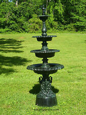 Cast Aluminum French Victorian Outdoor Four Tier Garden Water Fountain Antique