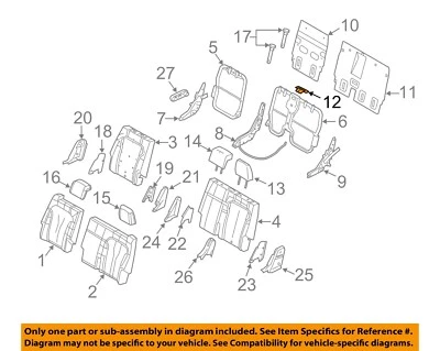 Asiento trasero-bisel segunda fila Lincoln Ford OEM 10-12 MKT segunda fila 8A8Z74611B90AA Foto 1 de 2