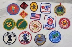 Boy Scouts Patches 70's & 80's Lot of 16 Used and New Vintage - Picture 1 of 8