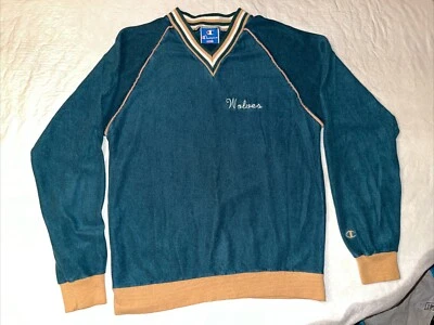 De colección HECHO EN EE. UU. Champion Wolves Jersey Sudadera Manga Larga Cuello en V S Foto 1 de 4