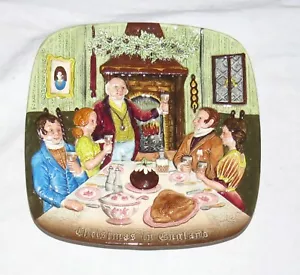 Royal Doulton Beswick 1972 Natale in Inghilterra piastra quadrata 8 pollici - Foto 1 di 3