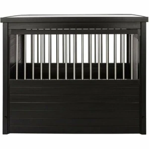 Wooden Dog Crate Table Decorative Pet Cage End Table Small Brown Espresso New - Picture 1 of 9