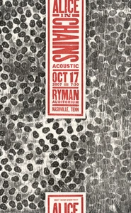 Hatch Show Druck Alice in Chains Ryman Auditorium Nashville Letterpress Poster - Bild 1 von 1