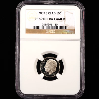 2007-S Proof Roosevelt Dime 10c Clad - NGC GRADED PF69 Ultra Cameo - Image 1 of 4