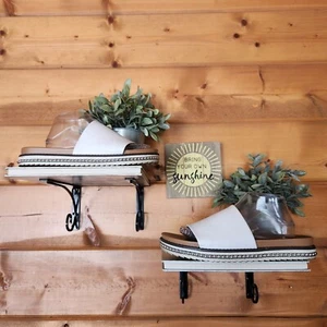 White Mt. Mountain Bronte Slide On Faux Leather Sandal Studs Platform Shoe Sz 11 - Picture 1 of 10
