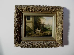 Schönes Vintage * Gemälde * Hühner auf Bauernhof * Federvieh * signiert * - Bild 1 von 11