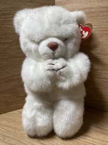 Ty Faith Praying Bear White Classic Plush 10" Soft 1995 Toy Stuffed Animal Teddy - Picture 1 of 12