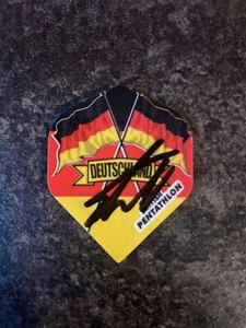 DARTS: MARTIN SCHINDLER 'THE WALL' SIGNED GERMANY DART FLIGHT+COA **PROOF** - Picture 1 of 2