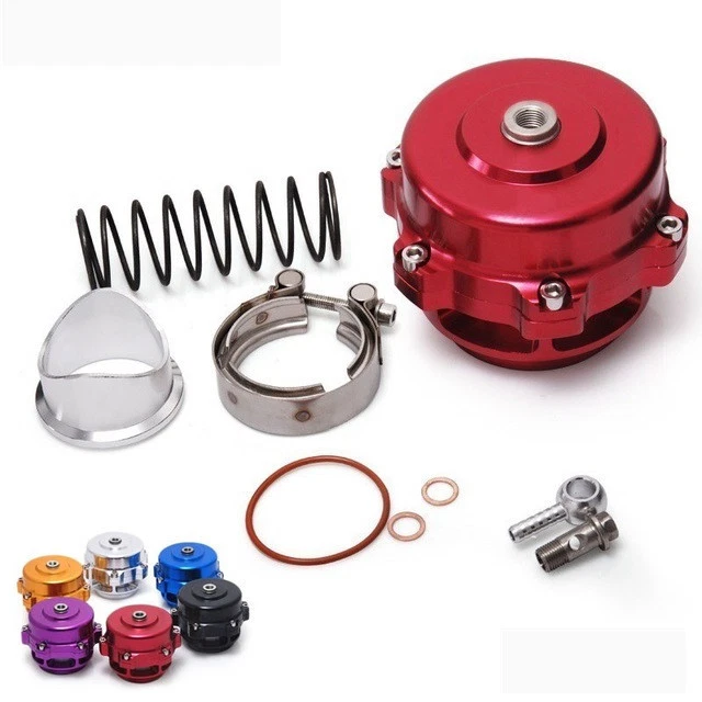 Válvula de soplado universal JDM 50 mm banda V para cola BOV Q brida de aluminio ROJA Foto 1 de 4