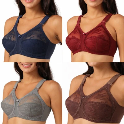 Women's Plus size Full coverage Bra Minimiser Unpadded Non wired Lace Lingerie - Image 1 of 4
