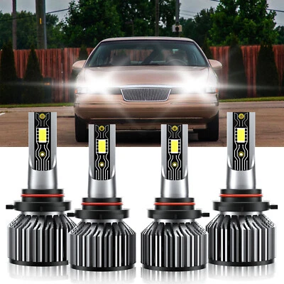For Lincoln Mark VIII 1993-1996 4x Front LED Headlight Bulb Combo High Low Beam - Image 1 of 4