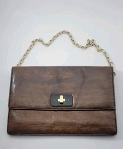 Kate Spade Knock on Wood Grain Madison Purse Shoulder Bag Clutch Amazing ! - Picture 1 of 17