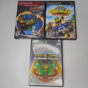PlayStation 2 PS2 Video Game Lot Ratchet Link, Pac Man World Rally, Pinball HOF - Picture 1 of 5