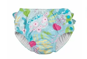 i play Baby&Toddler Girl Ruffle Snap Reusable Absorbent Blue Size 18M 1786 - Picture 1 of 1