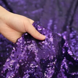 Tessuto Paillettes Viola 3mm Sparkly Bling Materiale 2W Elasticizzato 130cm Larghezza Metri - Foto 1 di 4