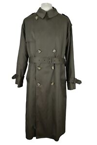 LONDON FOG Grey Trench Coat size Reg 40 Mens Mac Long Jacket Double Breasted