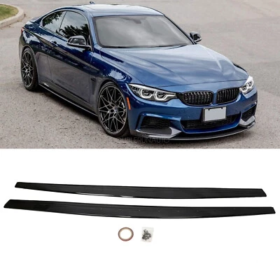 For BMW F32 F33 F36 4 Series 2013-2020 Sport Side Skirt Extension Glossy Black - Image 1 of 3