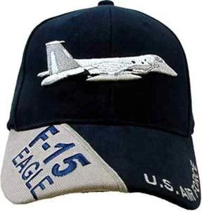 NEW AIR FORCE F-15 EAGLE EMBROIDERED USAF NAVY BLUE HAT CAP - Picture 1 of 3