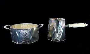 PARIS EXHIBITION 1900 STERLING SILVER MICHELSEN SWEDEN CREAMER & SUGAR BOWL - Picture 1 of 12