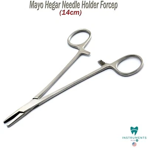 MAYO HEGAR NEEDLE HOLDER FORCEPS 14-cm DENTAL SURGICAL SUTURING INSTRUMENT CE - Picture 1 of 4