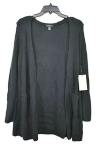 Halogen Petite Women Long Sleeve Open Front Patch Pocket Long Ribbed Cardigan SP - Picture 1 of 9