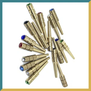 Luxurious Cribbage Pegs Set 18pc Jewel Crystal Metal Peg 6 Colors for 1/8" Holes - Picture 1 of 8