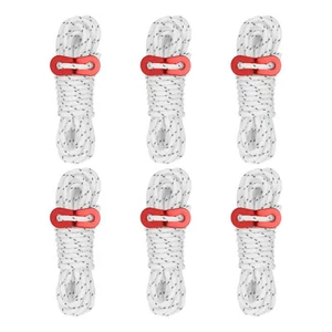 4mm Zeltseil, 6er Pack 13ft Reflektierendes Abspannseil für Camping, Weiß - Bild 1 von 6
