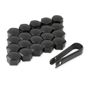 PEUGEOT WHEEL NUT COVERS BOLT CAPS 108 1007 2008 3008 5008 17mm BLACK - Picture 1 of 11