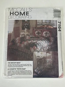 Puffy Quilt Pillow Sham Set M7164 Uncut Sewing Pattern Twin Full King Bedspread - Foto 1 di 2