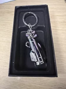 Silber Golf Schlüsselanhänger Geschenk Geburtstag Kette Sport Diamanten Detail Weihnachten - Bild 1 von 3