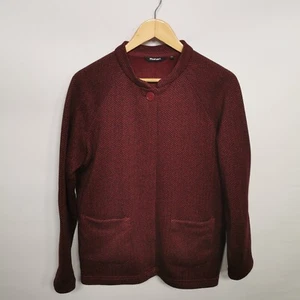 ~ Rohan ~ Finnic Jacke Damen UK Größe 14 ~ Fischgrätmuster weinrot Walking Fleece ~ - Bild 1 von 24