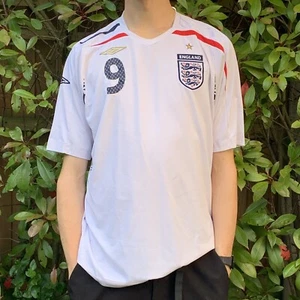 ROONEY England Herren Fußball Trikot 2007/09 weiß #9 kurzarm Gr. XL - Bild 1 von 10