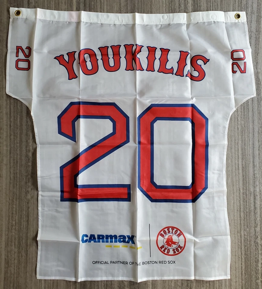 Kevin Youkilis Jersey Shaped Flag 28x30 Boston Red Sox Fenway Park Giveaway SGA - Image 1 of 1