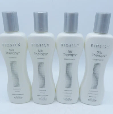 BIOSILK SILK THERAPY SHAMPOO & CONDITIONER 7 oz - 4 Bottles! - Image 1 of 2