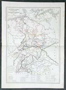 1846 Louis Dussieux Large Antique Map of The Confederation of German States