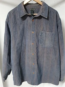Vintage Rei Mens Long Sleeve Shirt Button Down Large Blue Button Thick W/ Pocket - Picture 1 of 13