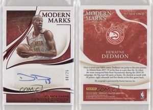 2019-20 Panini Immaculate Modern Marks Auto Red /25 Dewayne Dedmon #MM-DWD Auto