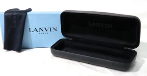 Lanvin Paris Hard Black Eyeglass Sunglasss Case with cleaning cloth and Box - Picture 1 of 4