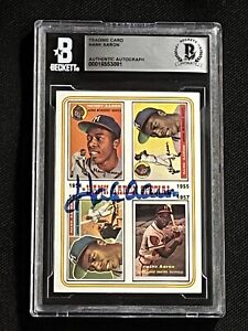 HANK AARON 1974 TOPPS SPECIAL SIGNED AUTOGRAPHED CARD #2 BECKETT BAS AUTHENTIC